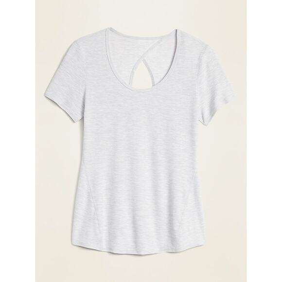 Old Navy Active Gray Short Sleeve Keyhole Back T-Shirt Women's Size Small - Picture 1 of 7